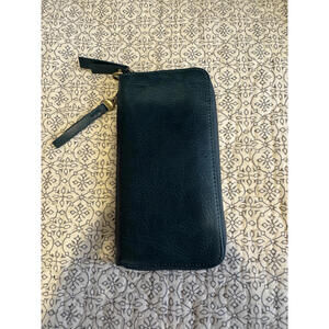 Charming Dark Green Leather Joy Susan